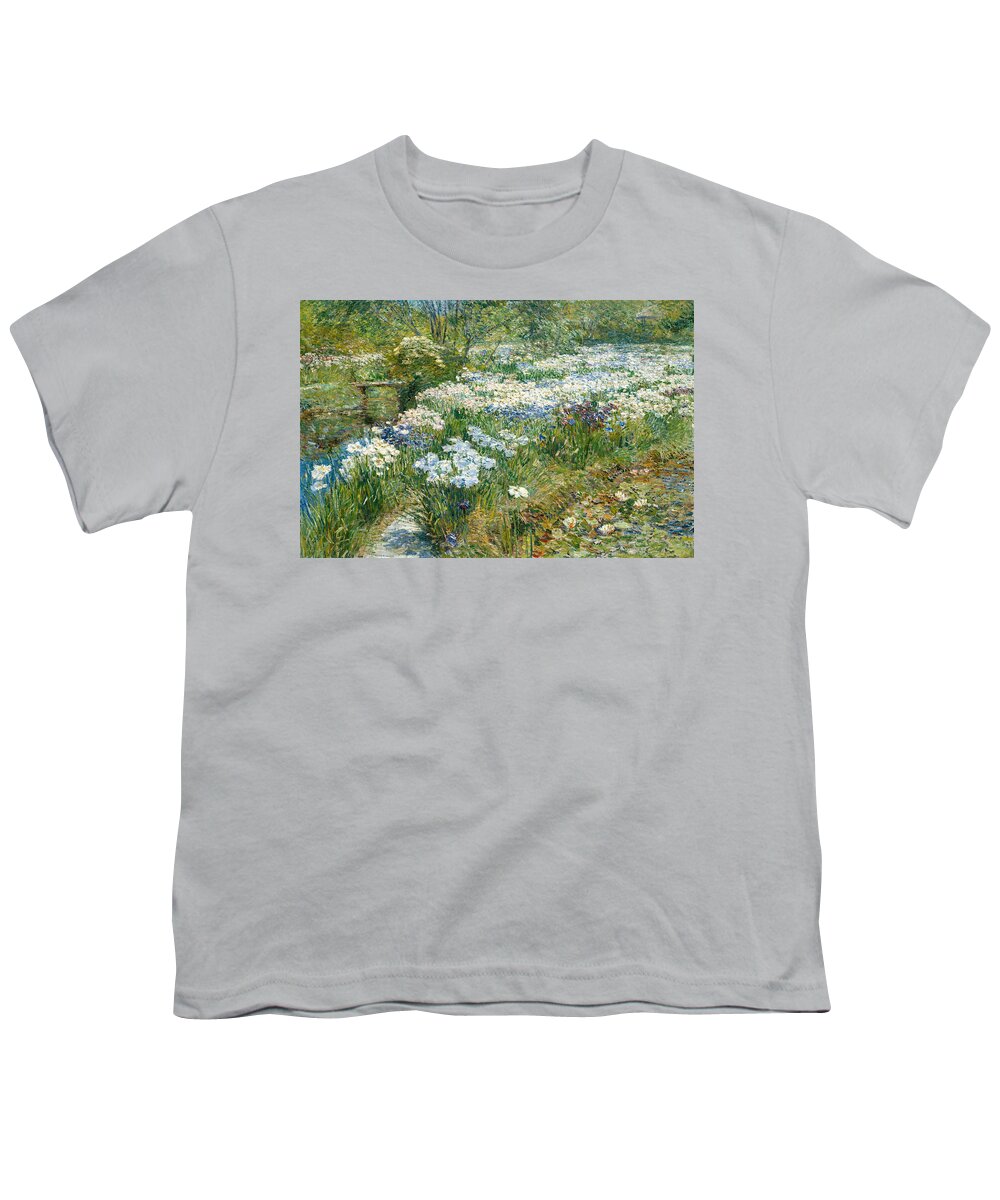 Childe Hassam Youth T-Shirt featuring the painting The Water Garden, 1909 by Childe Hassam
