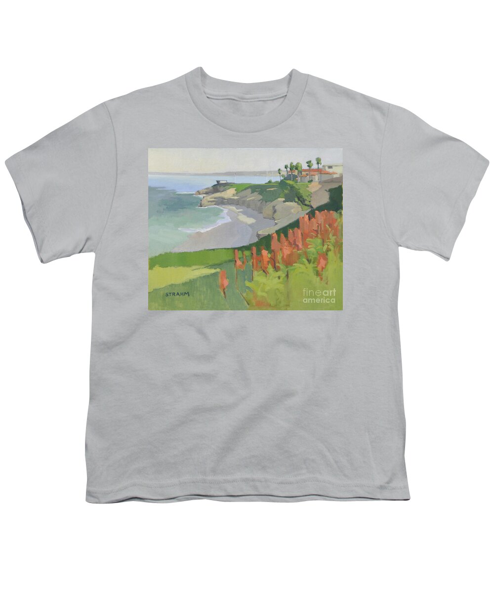 Wedding Youth T-Shirt featuring the painting The Wedding Bowl, Casa Beach, La Jolla by Paul Strahm