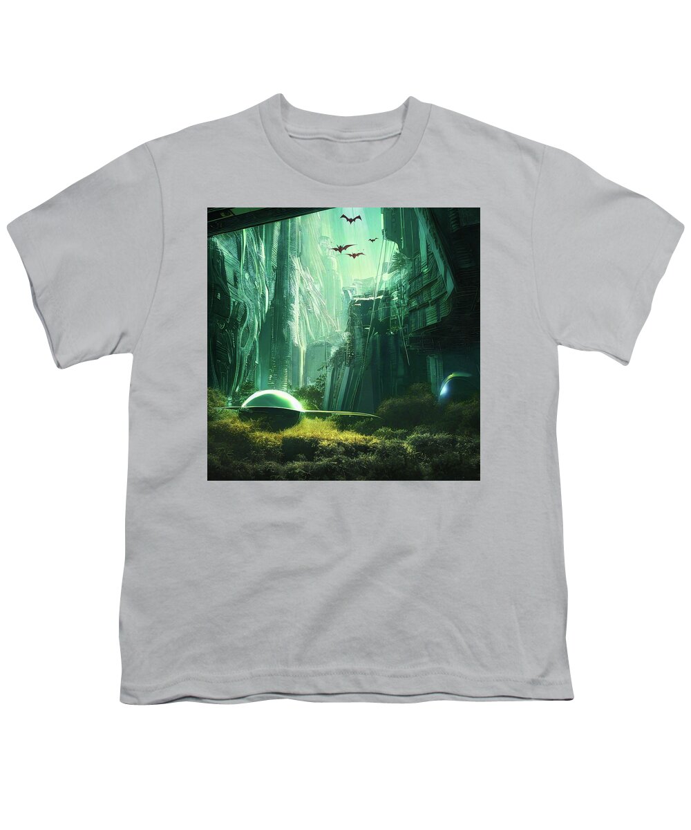Ai Youth T-Shirt featuring the digital art Trapped in a Hole in Desert City by Micah Offman