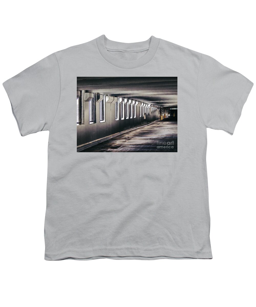 Parking Structure Youth T-Shirt featuring the digital art Vacant Parking Structure by Phil Perkins
