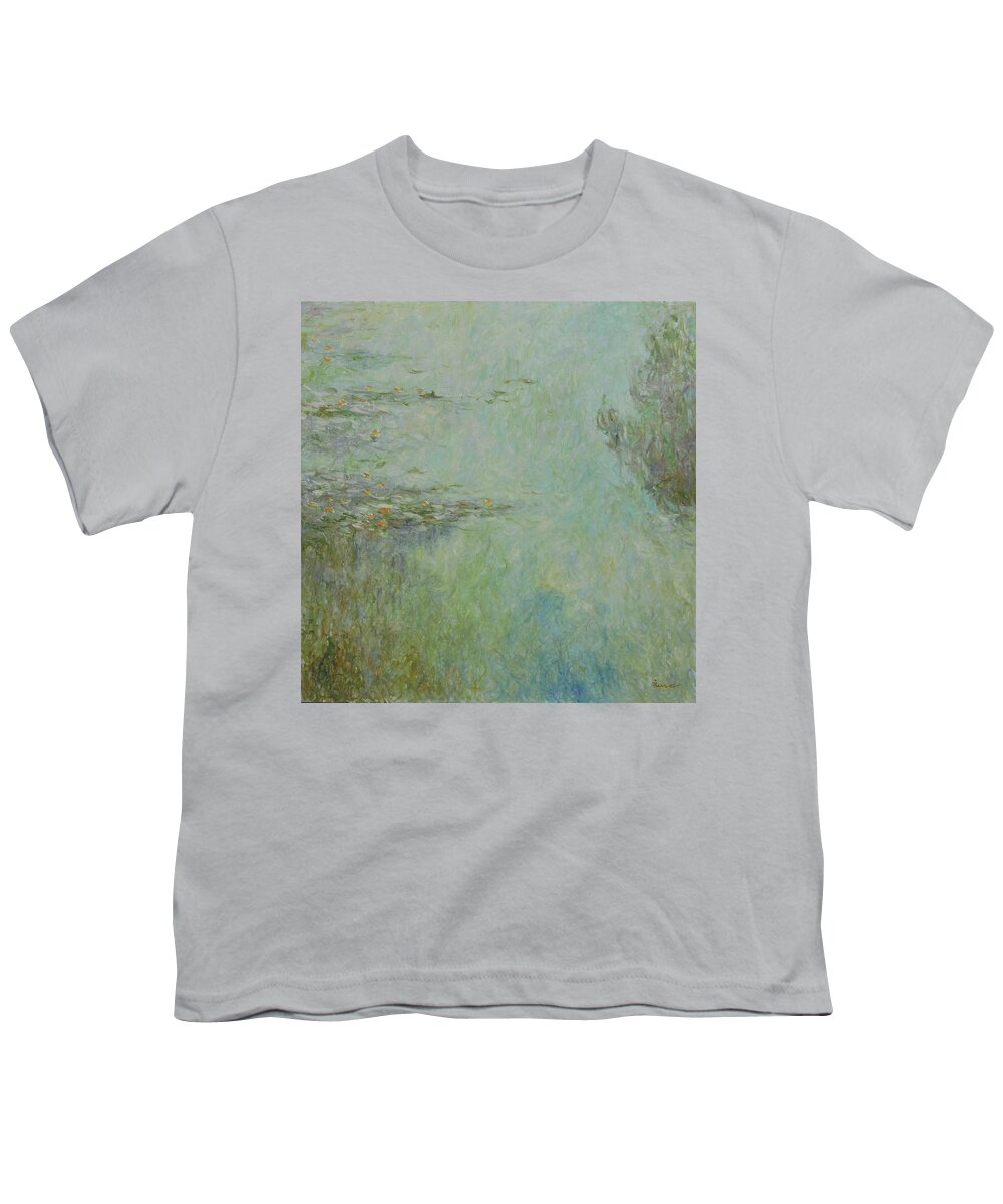 Water Lilies Youth T-Shirt featuring the painting water lilies Nr.000.E8 by Pierre Dijk