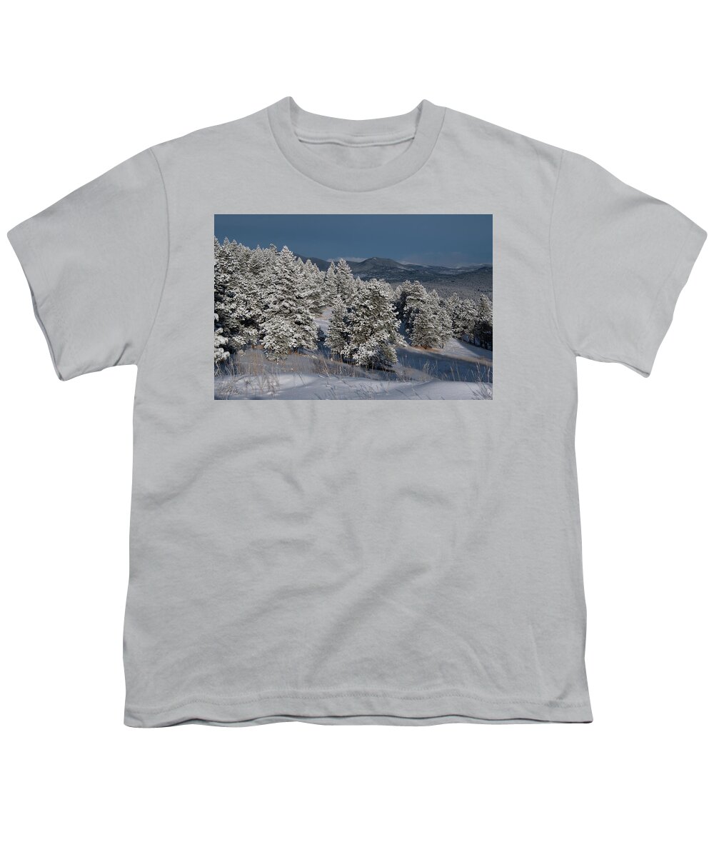 Winter Youth T-Shirt featuring the photograph Winter Snowfall in the Foothills by Cascade Colors