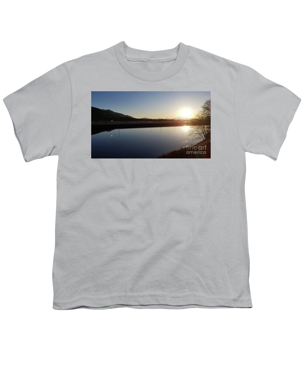 #alaska #juneau #ak #cruise #tours #vacation #peaceful #reflection #twinlakes #douglas #capitalcity #clearskies #postcard #evening #dusk #sunset #panorama #egandrive #sunset #dusk Youth T-Shirt featuring the photograph Zen at Twin Lakes by Charles Vice