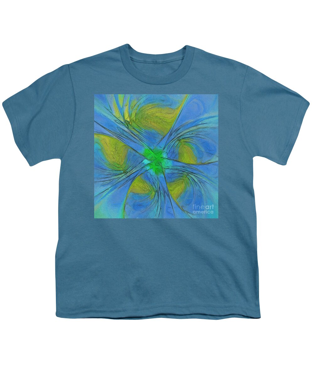 Shape Youth T-Shirt featuring the painting 004 Abstract by Deborah Benoit