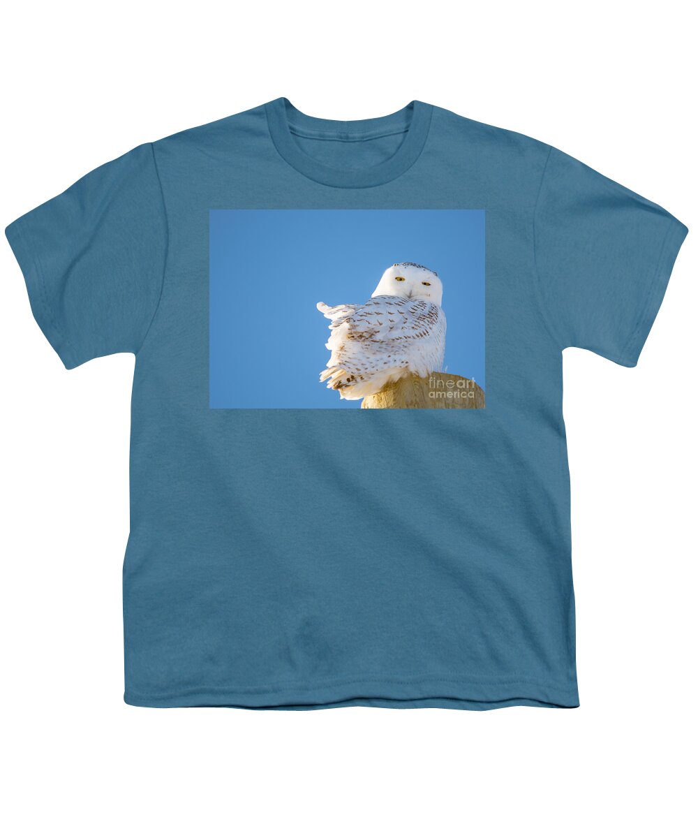  Sky Youth T-Shirt featuring the photograph Blue Sky Snowy by Cheryl Baxter