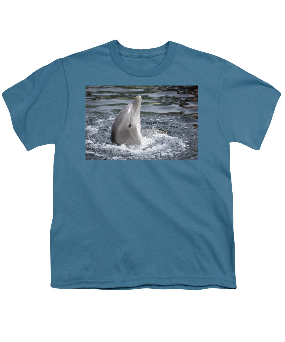 Feb0514 Youth T-Shirt featuring the photograph Bottlenose Dolphin Hawaii #1 by Flip Nicklin
