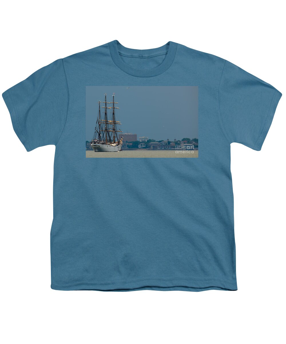 Uscgc Eagle (wix-327) Youth T-Shirt featuring the photograph USCGC Eagle WIX-327 by Dale Powell