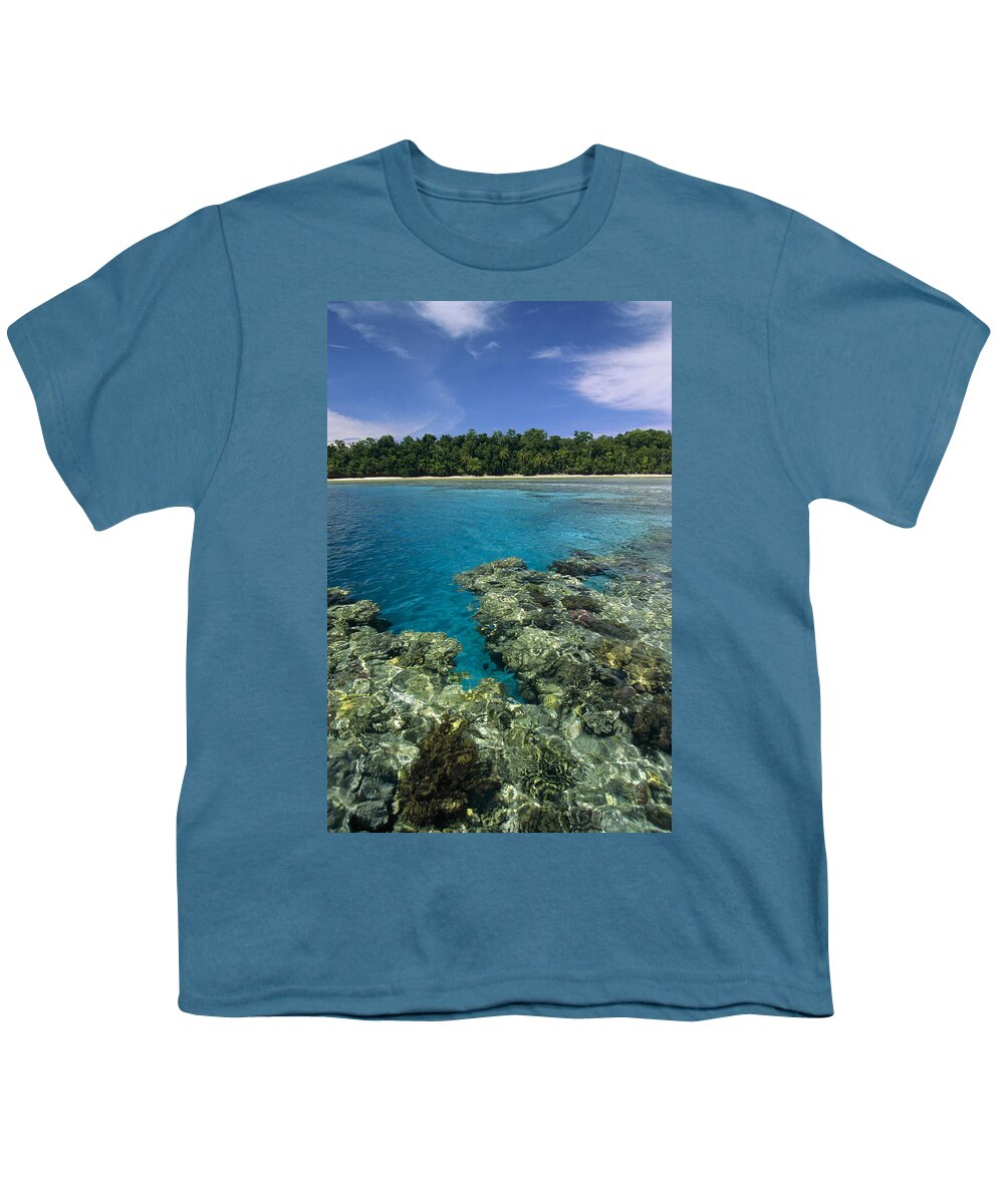 Feb0514 Youth T-Shirt featuring the photograph Coral Lagoon And Palm Beach Rani Island #1 by Konrad Wothe