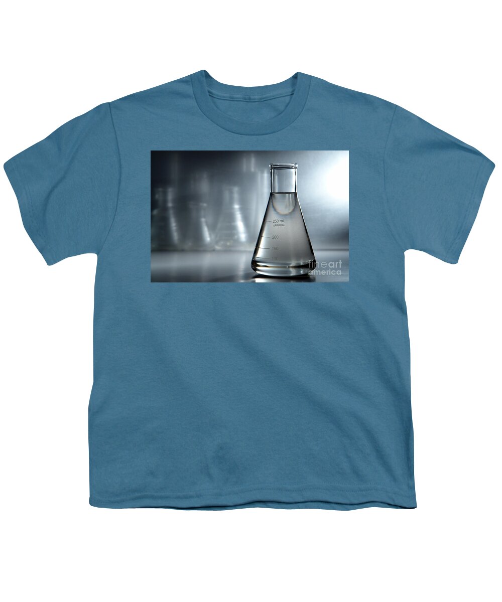 Flask Youth T-Shirt featuring the photograph Laboratory Equipment in Science Research Lab #16 by Science Research Lab