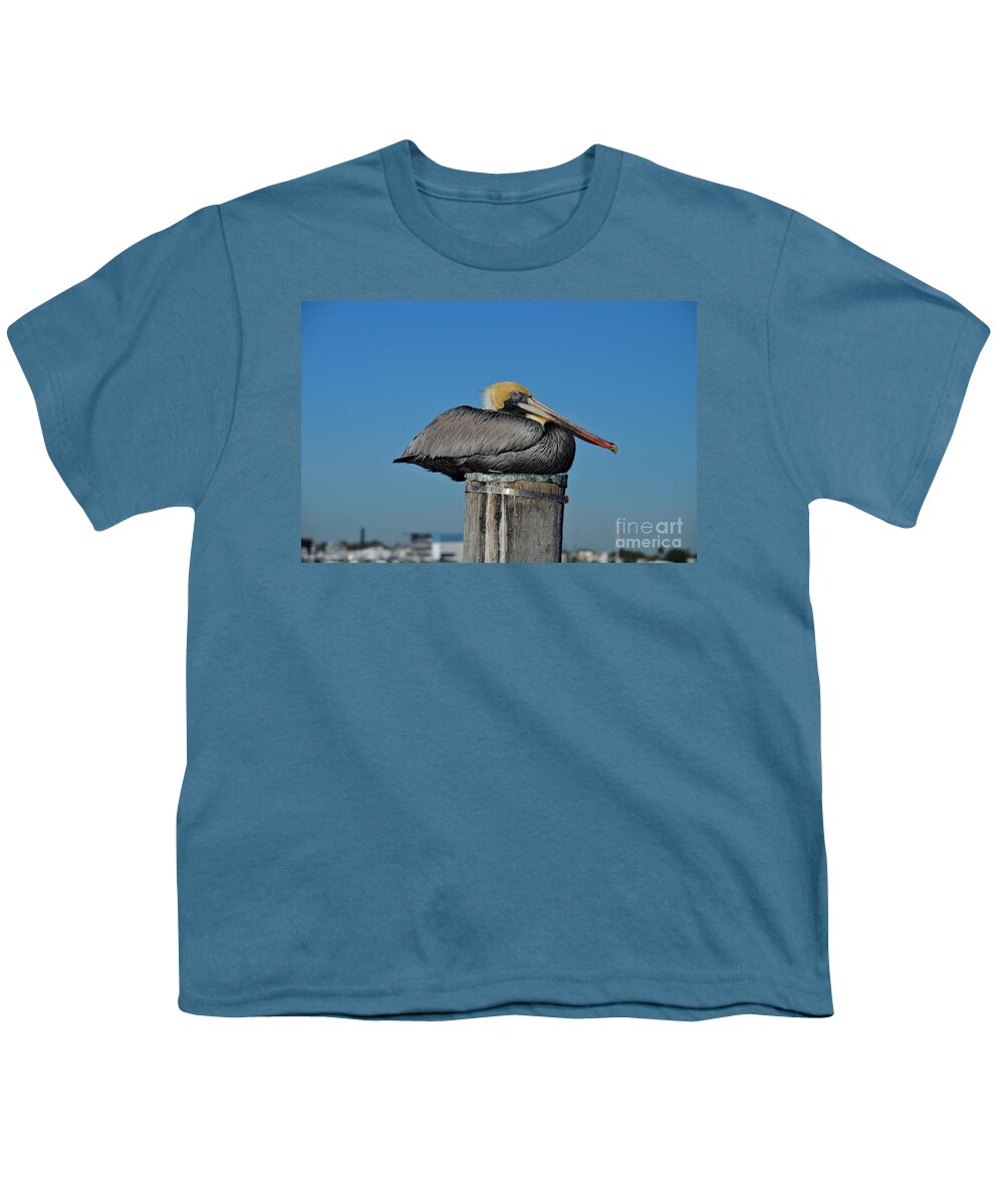 Pelican Youth T-Shirt featuring the photograph 18- Brown Pelican by Joseph Keane