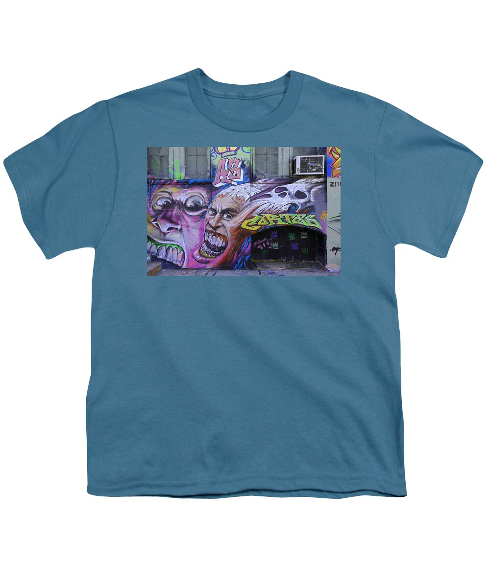 Art Youth T-Shirt featuring the photograph 5 Pointz Graffiti Art 8 by Allen Beatty