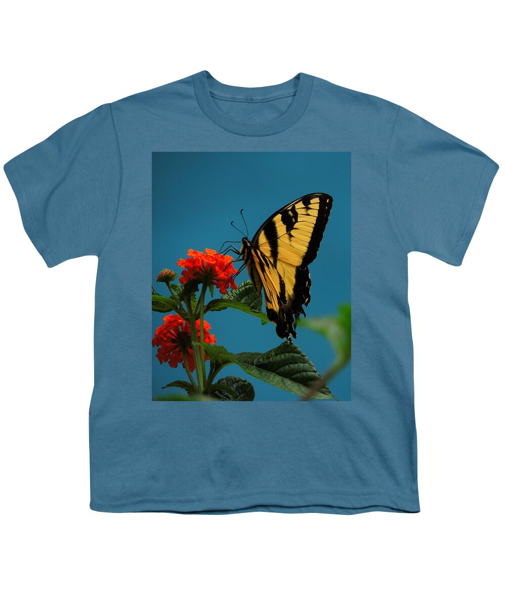 A Butterfly Youth T-Shirt featuring the photograph A Butterfly by Raymond Salani III