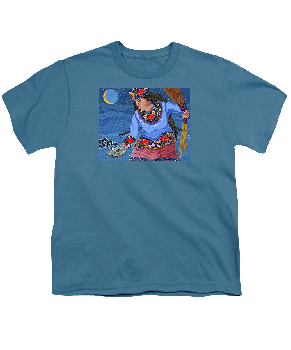 America Youth T-Shirt featuring the painting A Study - Lightening Walker by Chholing Taha