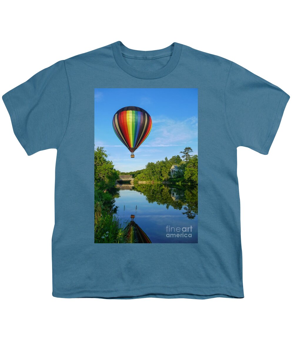 Woodstock Youth T-Shirt featuring the photograph Balloons over Quechee Vermont by Edward Fielding