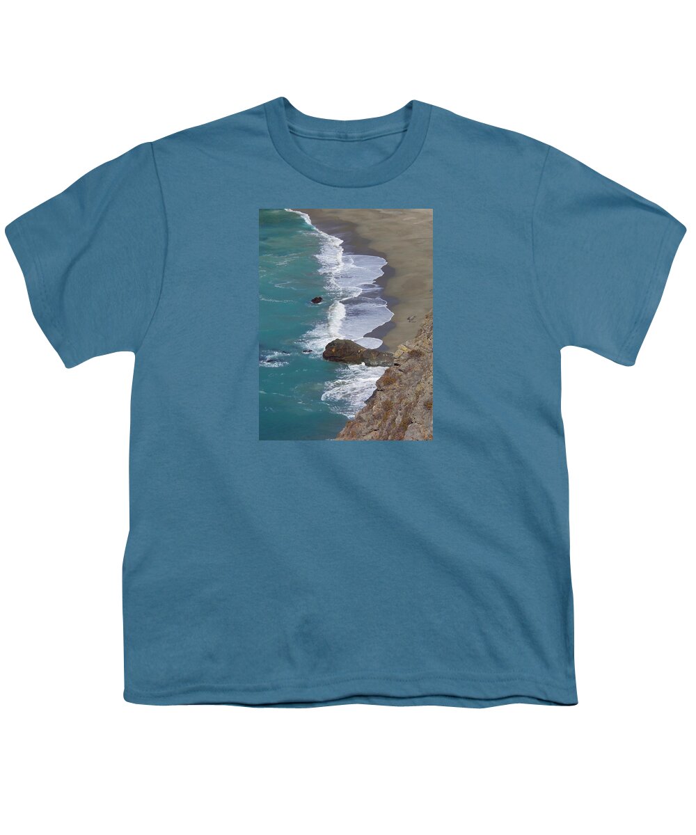 Big Sur Youth T-Shirt featuring the photograph Big Sur Surf by Art Block Collections