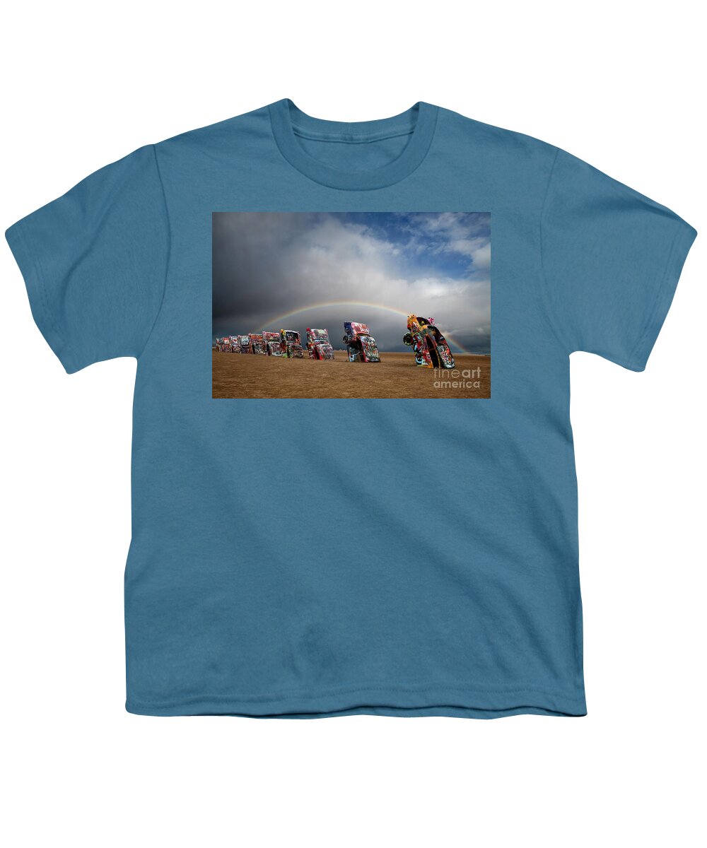 Amarillo Youth T-Shirt featuring the photograph Cadillac Ranch by Keith Kapple