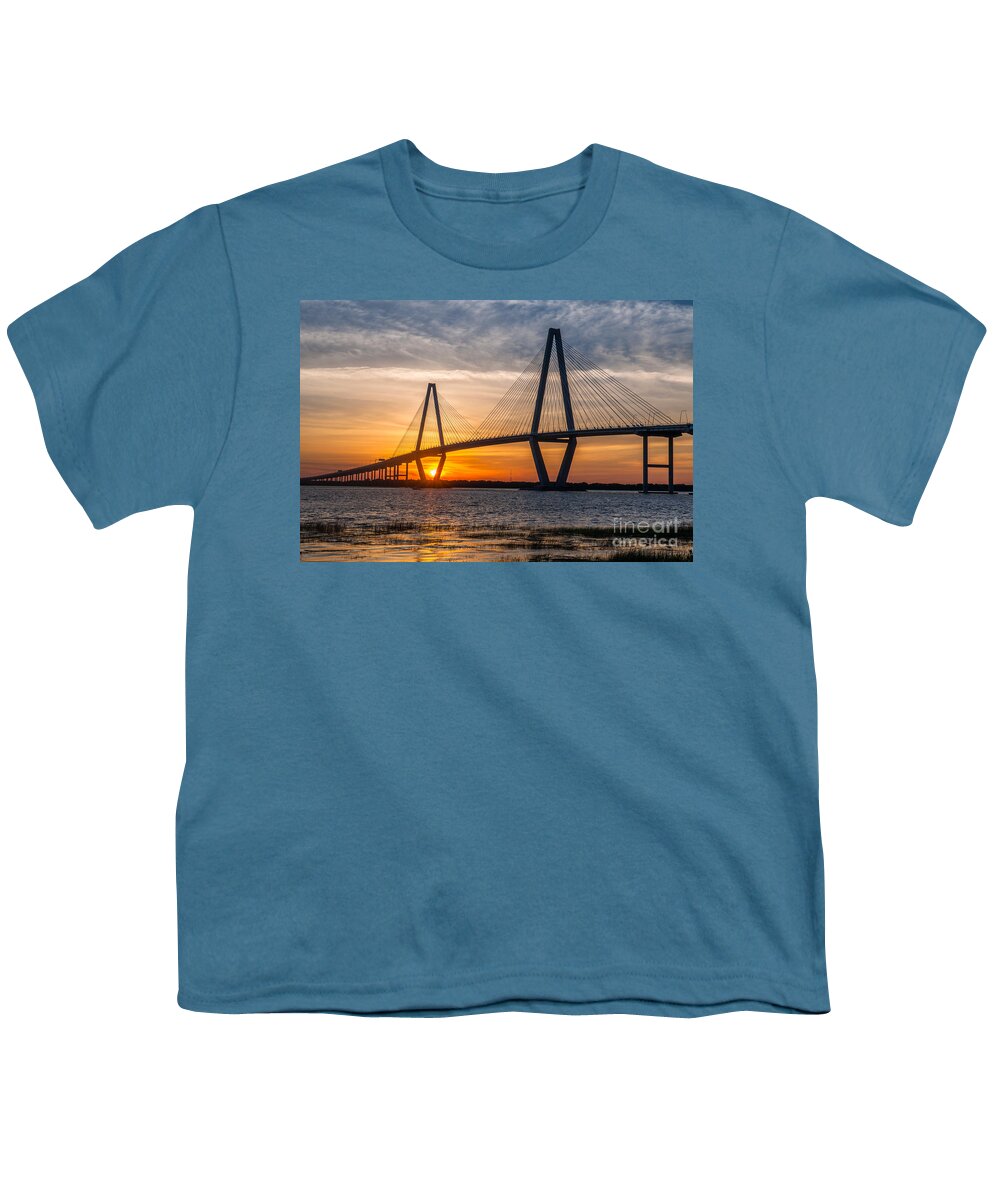 Sunset Youth T-Shirt featuring the photograph Charleston Sun Setting by Dale Powell