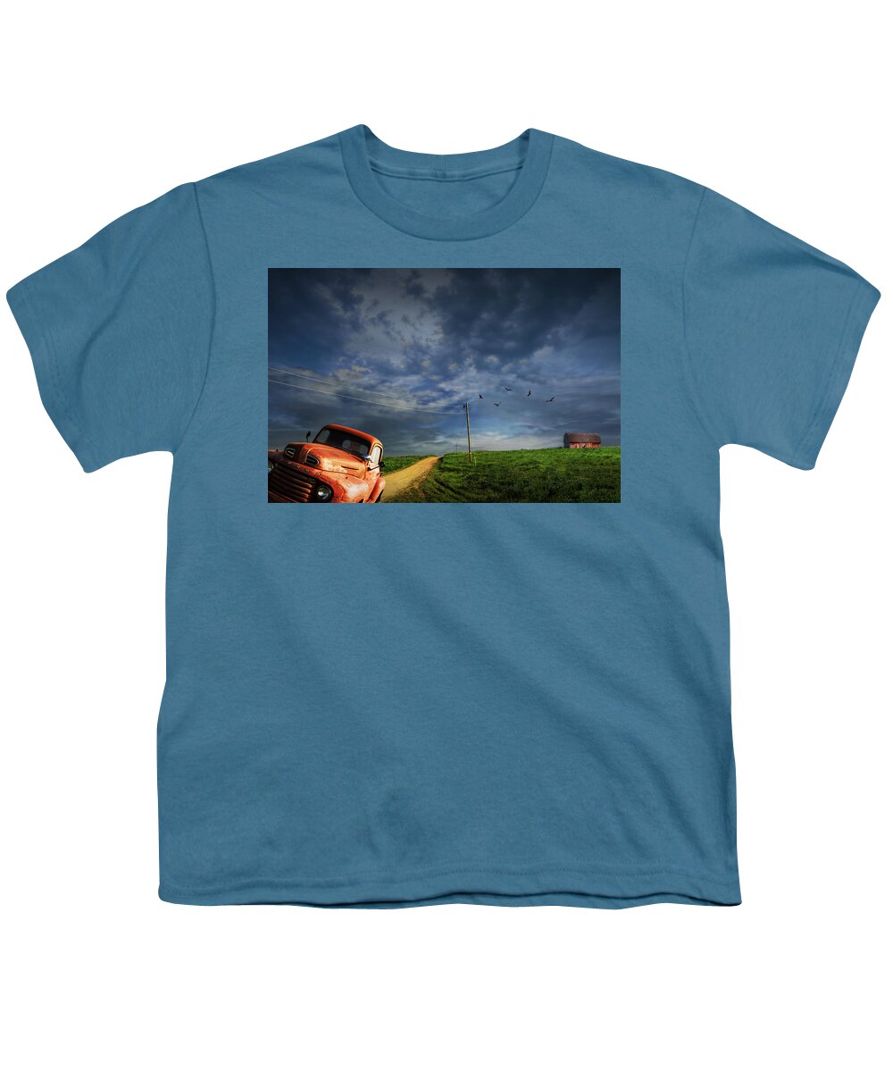 Composite Youth T-Shirt featuring the photograph Decline of the Small American Farm by Randall Nyhof