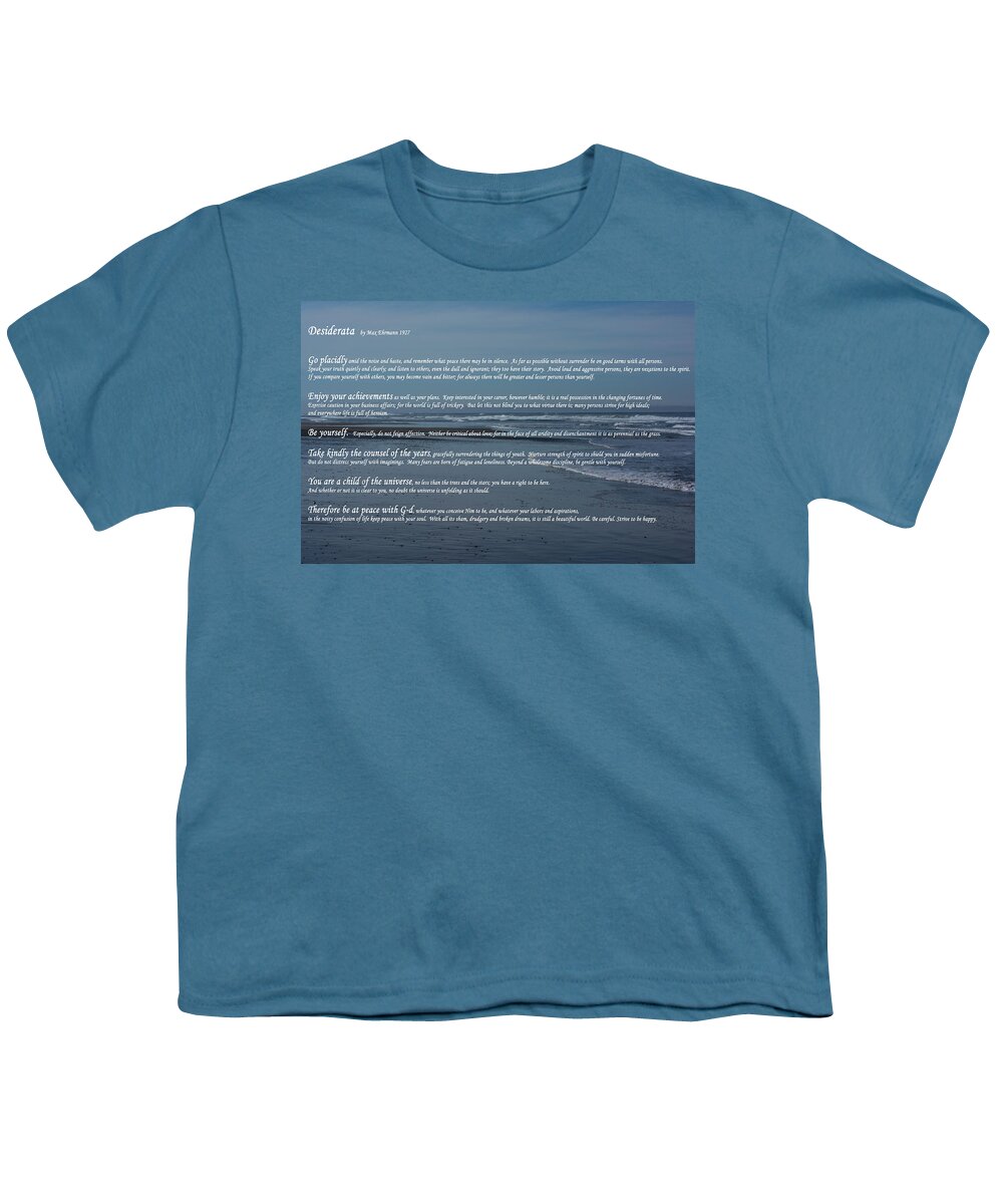 Desiderata Youth T-Shirt featuring the photograph Desiderata by Tikvah's Hope