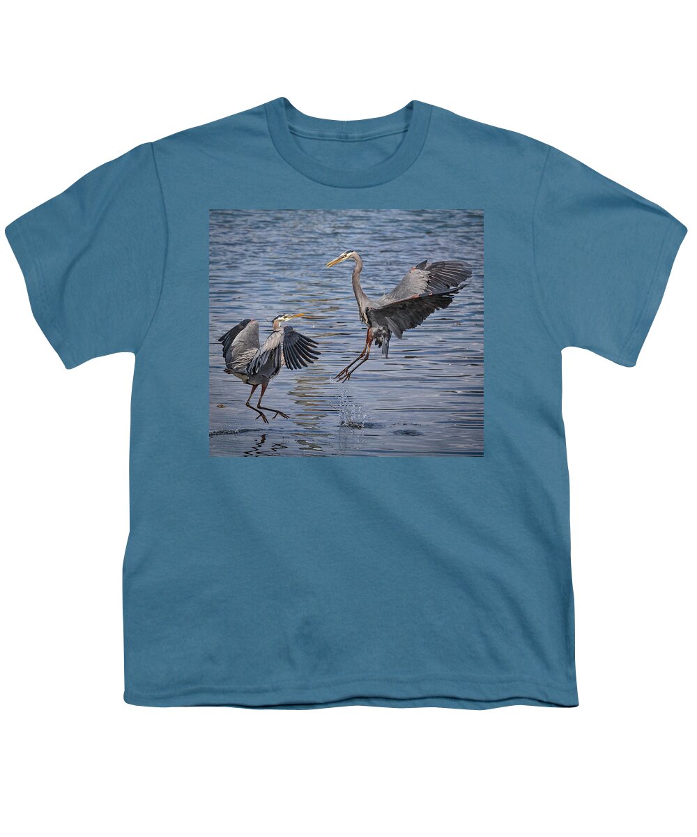 Harrier Herons Youth T-Shirt featuring the photograph Harrier Herons by Wes and Dotty Weber