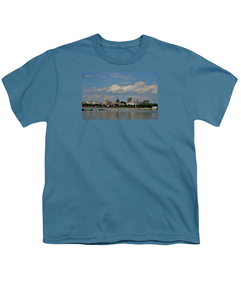 Harrisburg Youth T-Shirt featuring the photograph Harrisburg Skyline by Ed Sweeney
