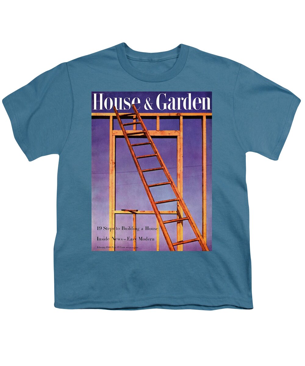 House & Garden Youth T-Shirt featuring the photograph House & Garden Cover Illustration Of A Ladder by Haanel Cassidy