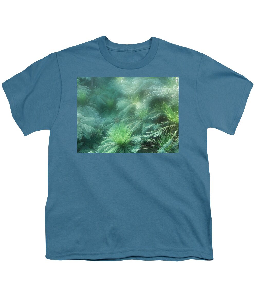 Tree Ferns Youth T-Shirt featuring the photograph Jurassic Gully by Evelyn Tambour