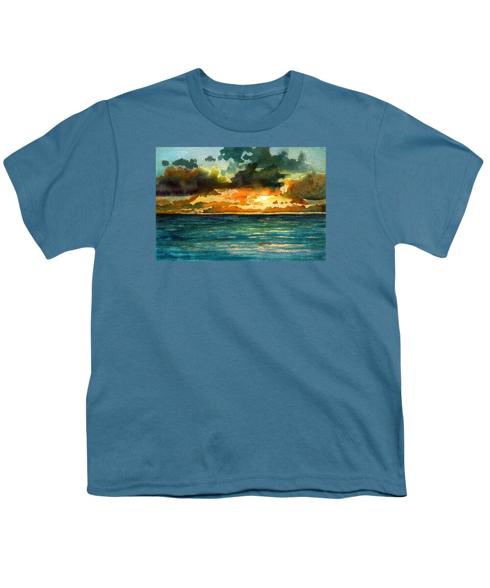 Sunrise Youth T-Shirt featuring the painting Kapaa Sunrise by Lynda Hoffman-Snodgrass