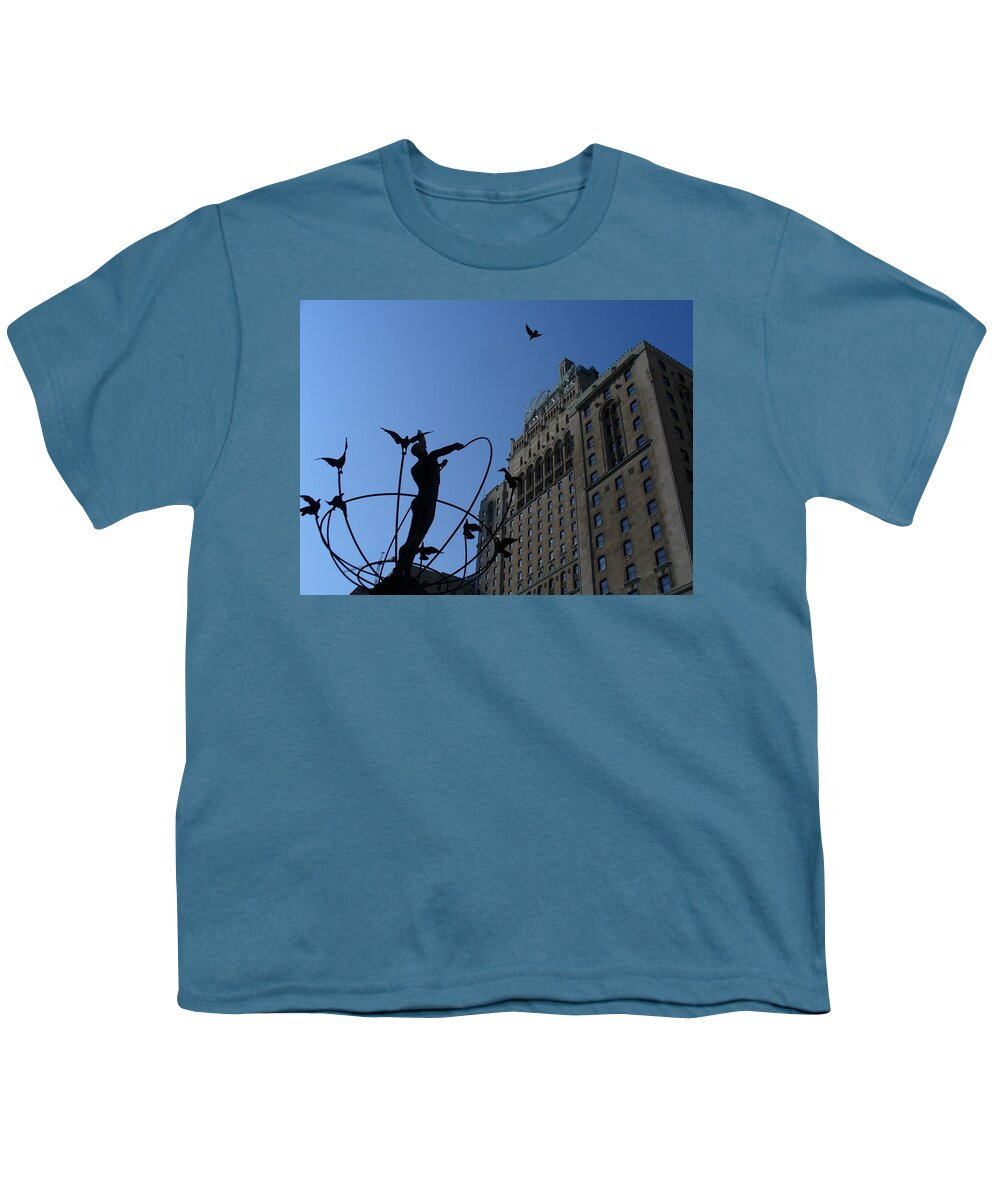 City Landmark Youth T-Shirt featuring the photograph Monument to Multiculturalism and Royal York Hotel by Lingfai Leung