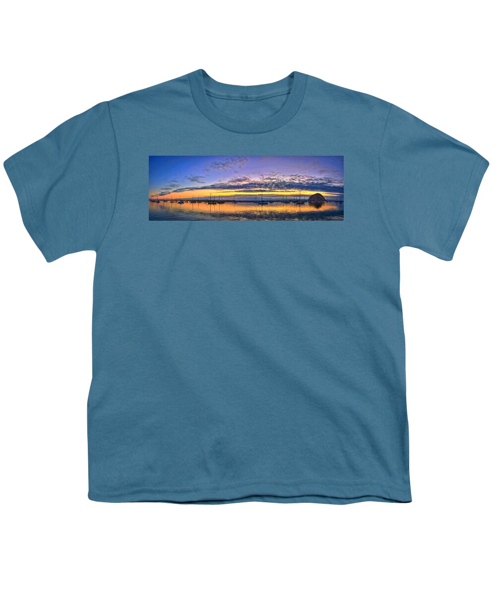 Panorama Youth T-Shirt featuring the photograph Morro Bay Panorama by Beth Sargent