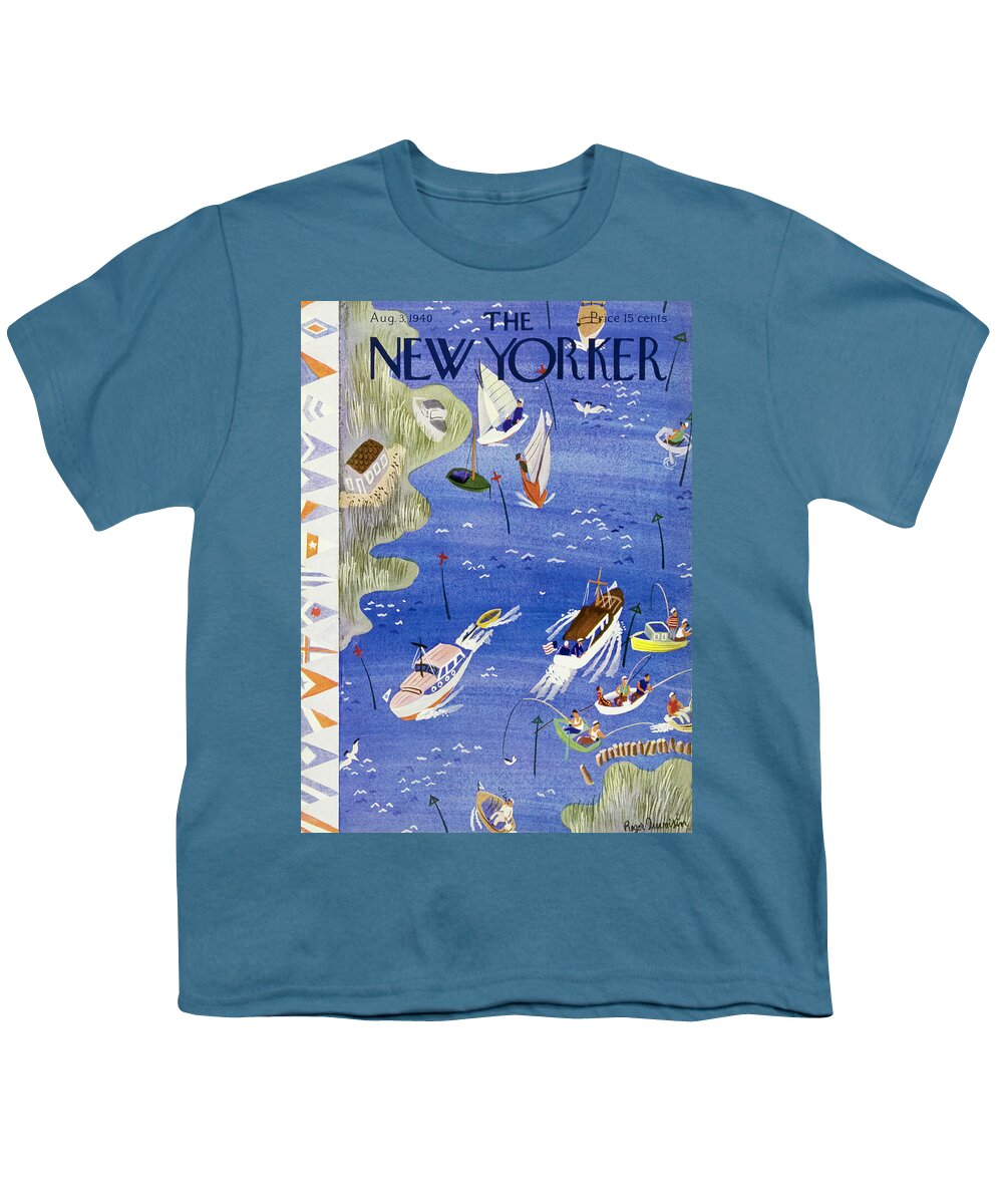 Sport Youth T-Shirt featuring the painting New Yorker August 3 1940 by Roger Duvoisin