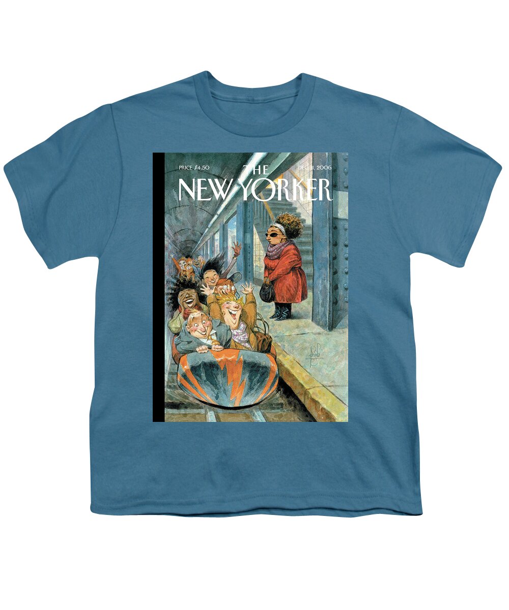 123446 Youth T-Shirt featuring the painting Rush Hour by Peter de Seve