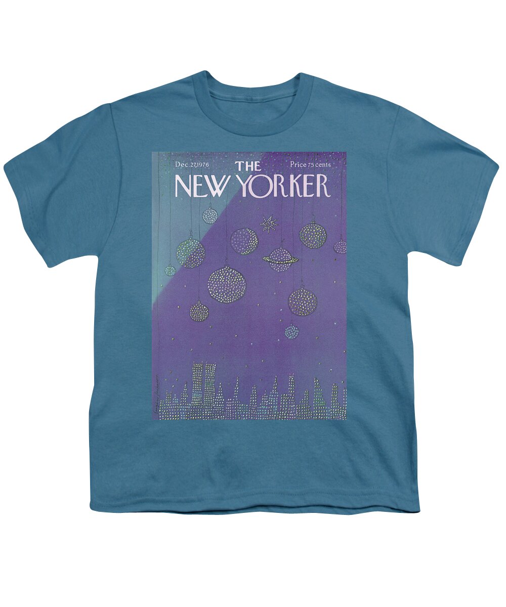 Planets Youth T-Shirt featuring the painting New Yorker December 27th, 1976 by Eugene Mihaesco