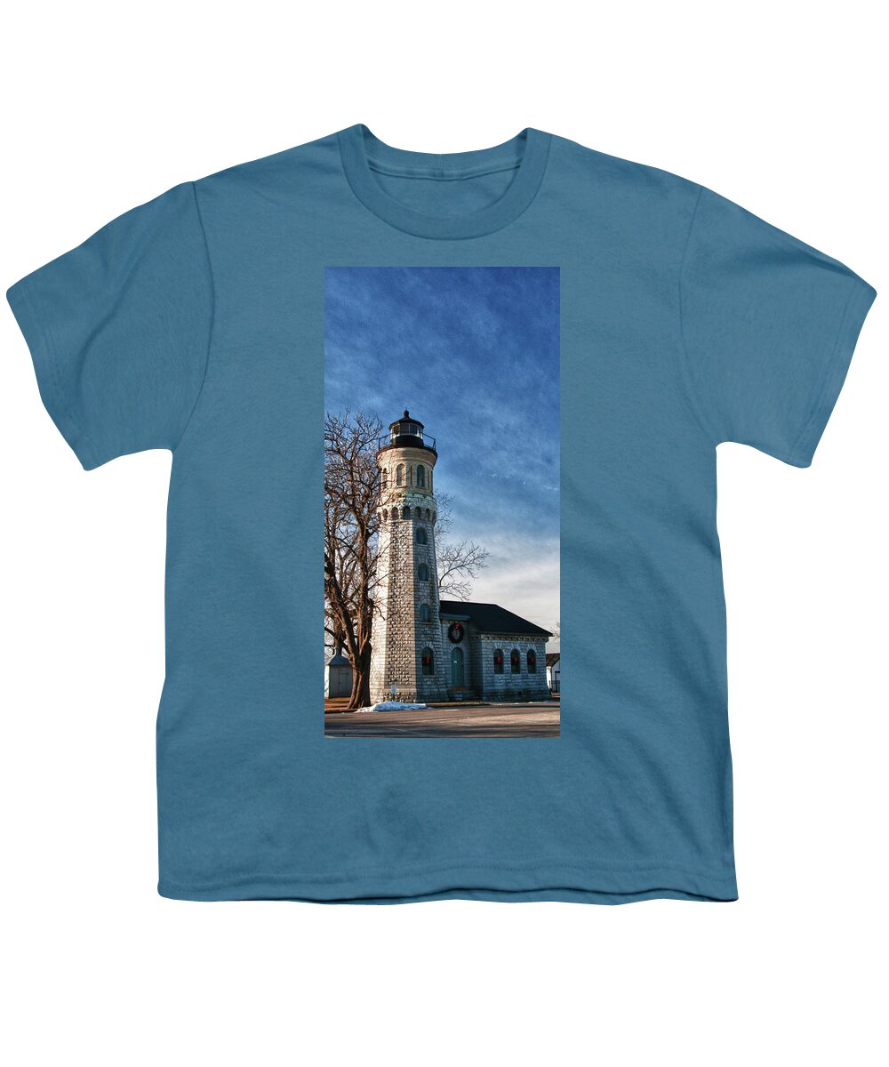 Lighthouse Youth T-Shirt featuring the photograph Old Fort Niagara Lighthouse 4478 by Guy Whiteley