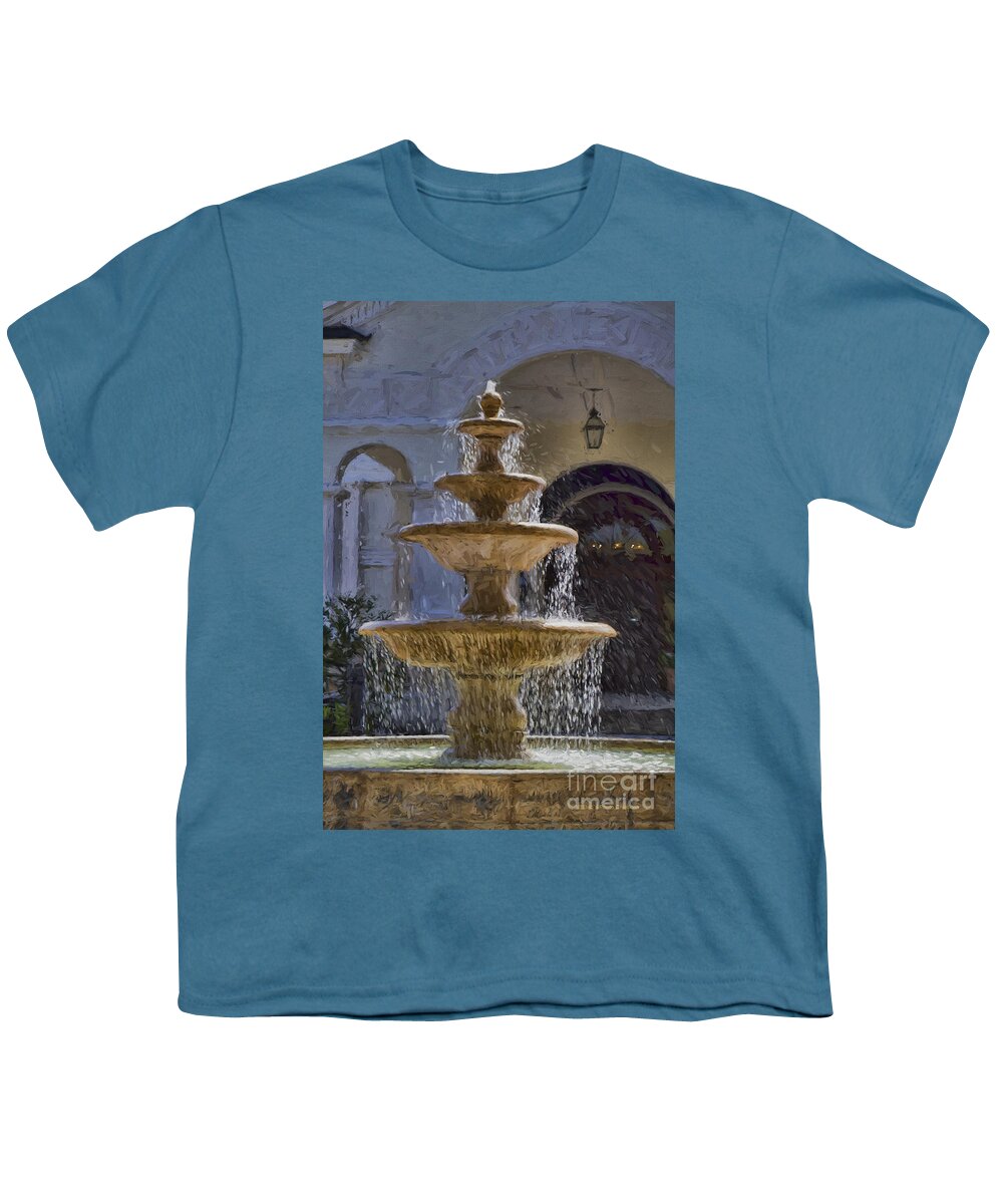 Water Fountain Youth T-Shirt featuring the painting Ormond Water Fountain by Deborah Benoit