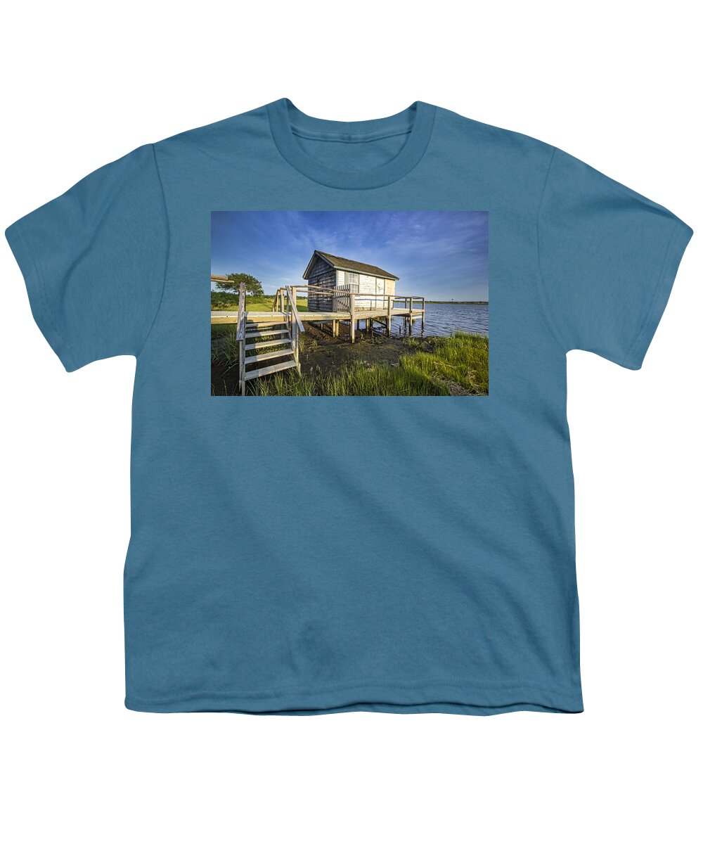 Oysterponds Creek Youth T-Shirt featuring the photograph Oysterponds Creek Orient NY by Robert Seifert
