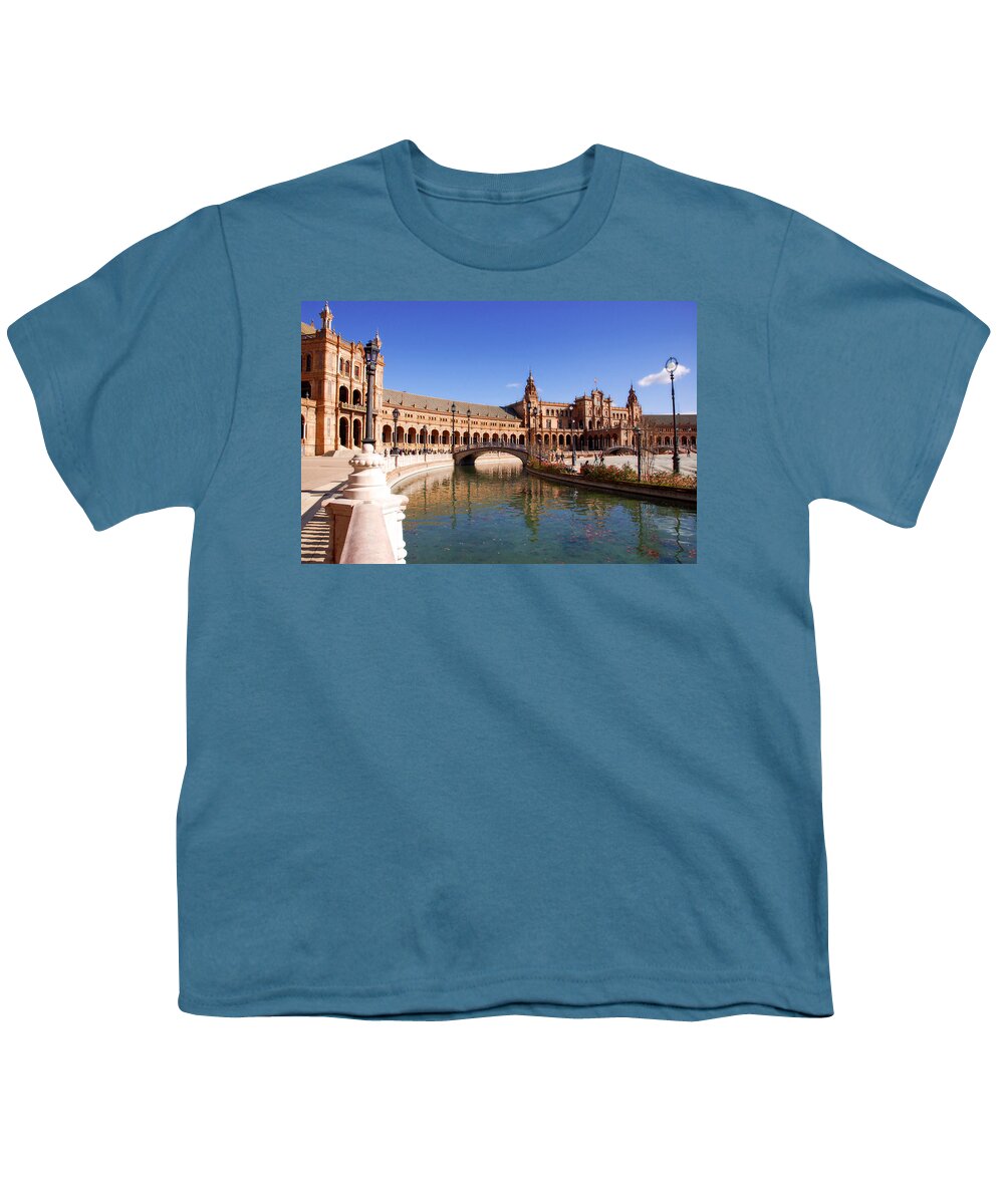 Seville Youth T-Shirt featuring the photograph Plaza de Espana - Seville Spain by AM FineArtPrints