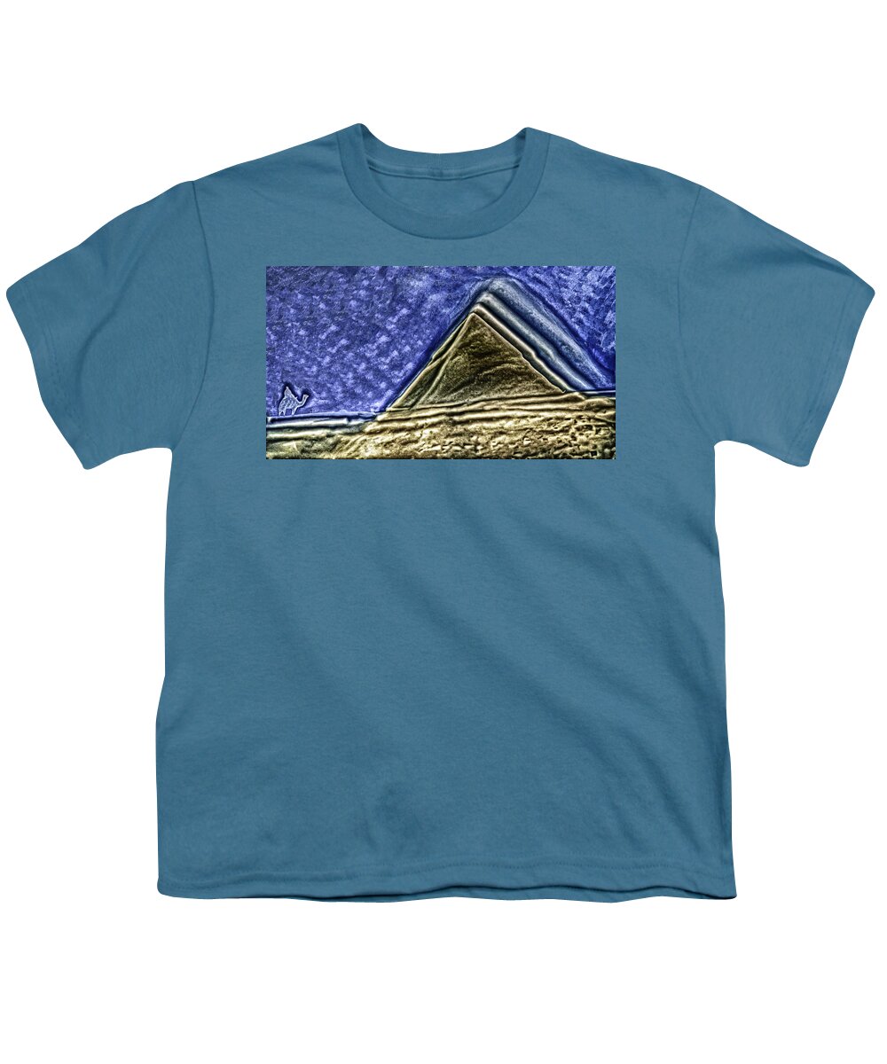Pyramid Youth T-Shirt featuring the photograph Pyramid and Camel by Eye Olating Images