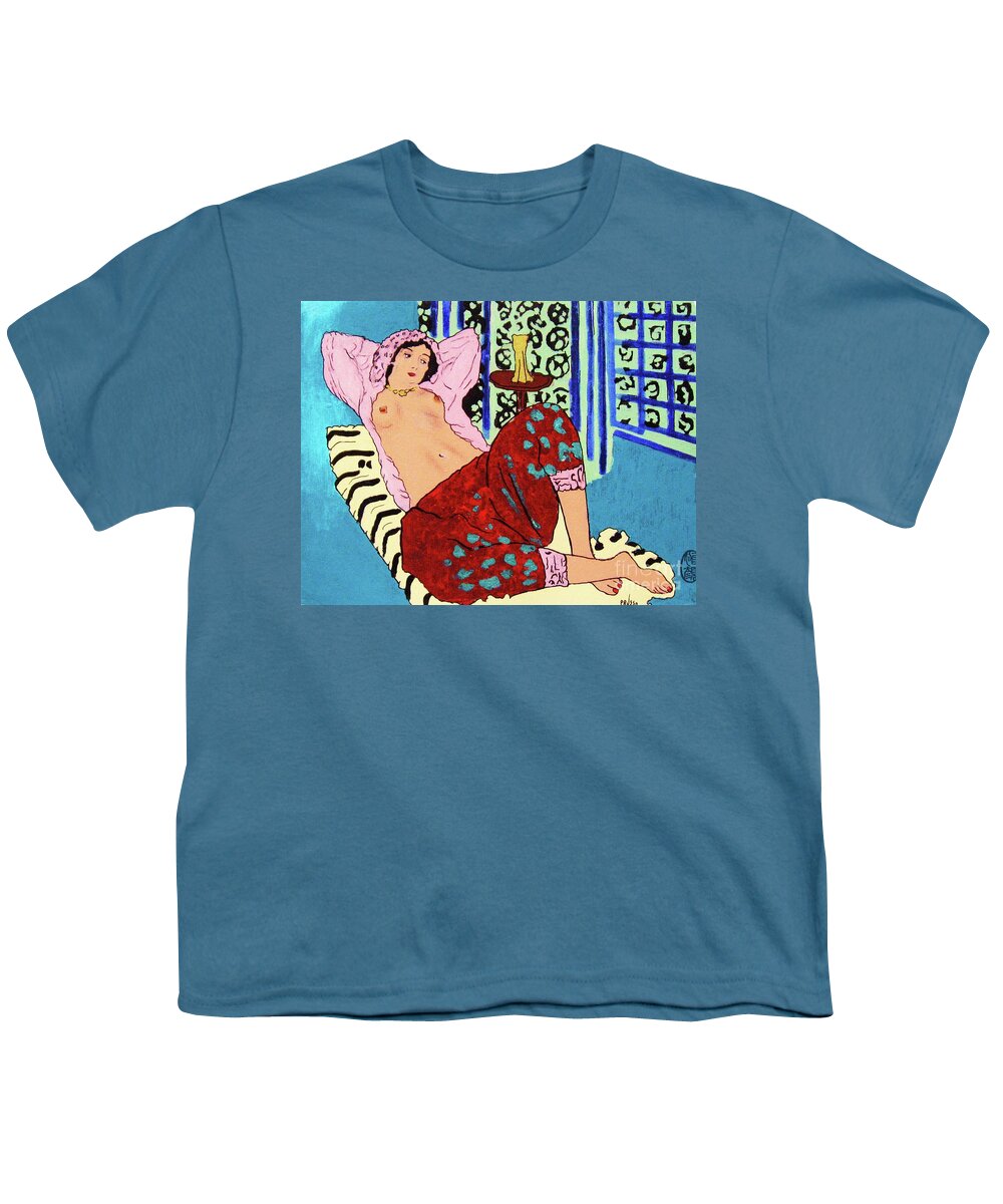 Original: Reproduction Youth T-Shirt featuring the painting Remembering Matisse by Thea Recuerdo