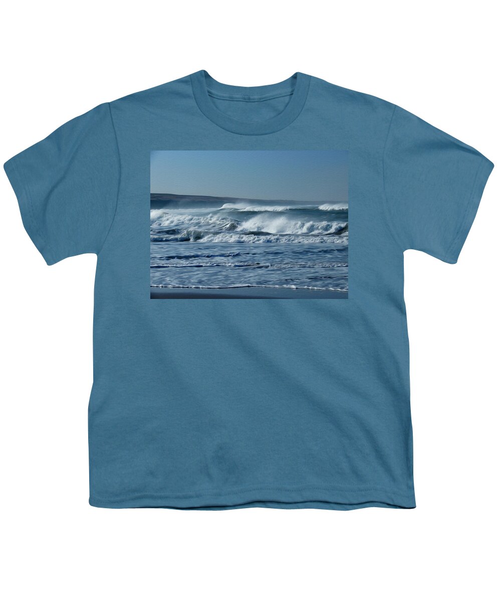 Morocco Youth T-Shirt featuring the photograph Rolling waves by Tracy Winter