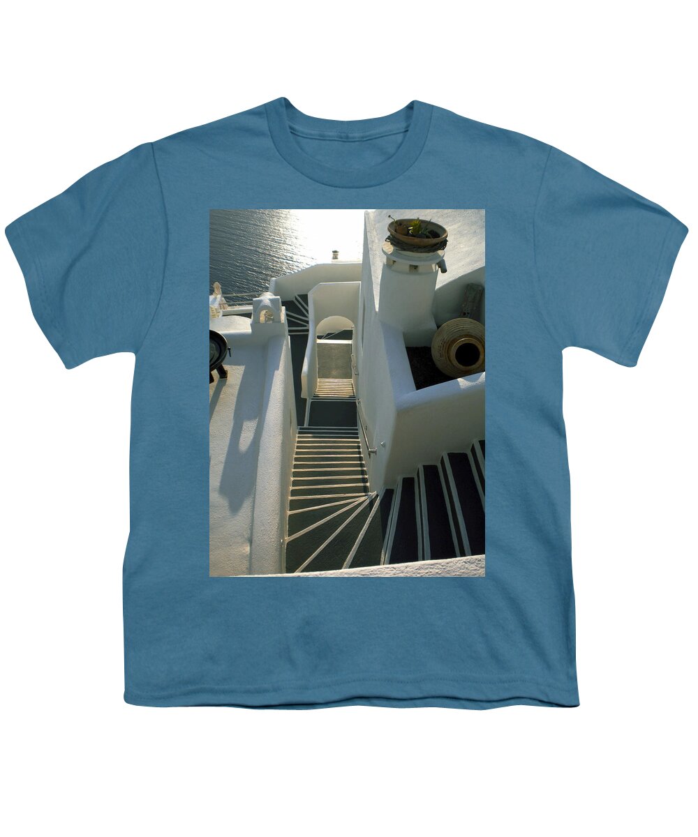 Colette Youth T-Shirt featuring the photograph Santorini Stairs by Colette V Hera Guggenheim