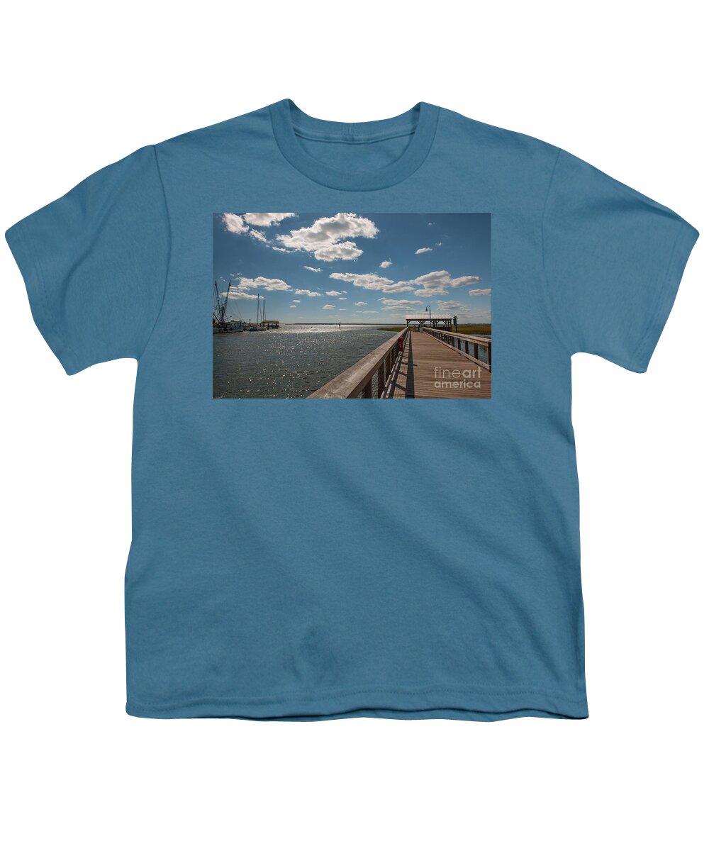 Shem Creek Youth T-Shirt featuring the photograph SC Blue Sky by Dale Powell