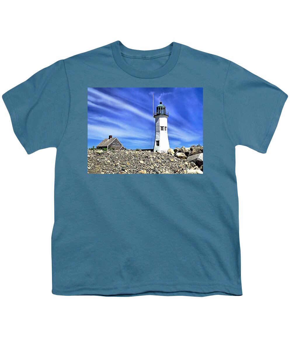Lighthouses Youth T-Shirt featuring the photograph Scituate Lighthouse by Janice Drew