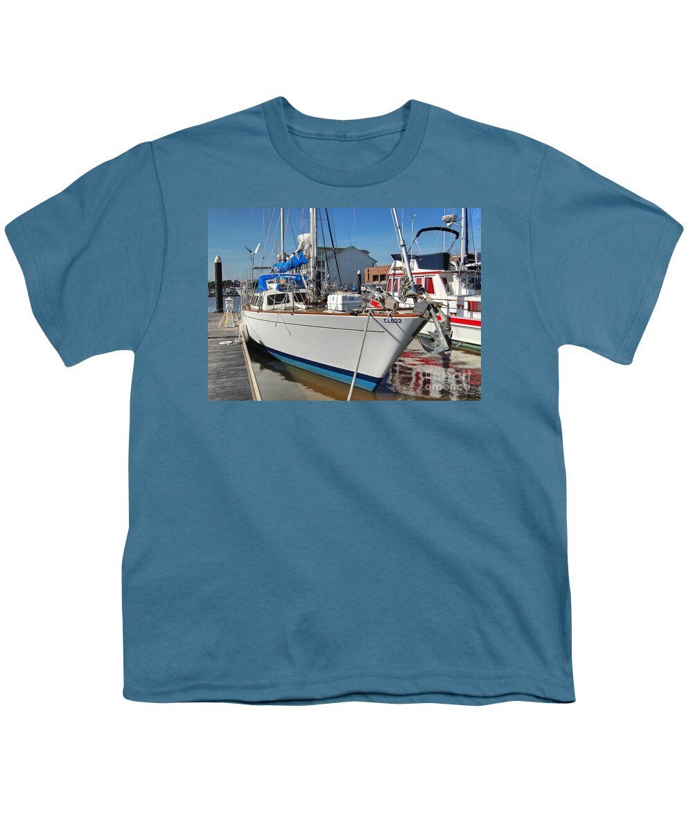 Boats Youth T-Shirt featuring the photograph Shore Leave by Kathy Baccari