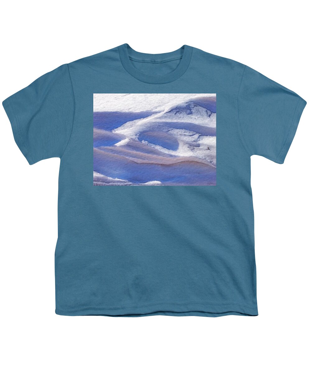 Snow Youth T-Shirt featuring the painting Snow Abstract #1 by Sandy MacGowan