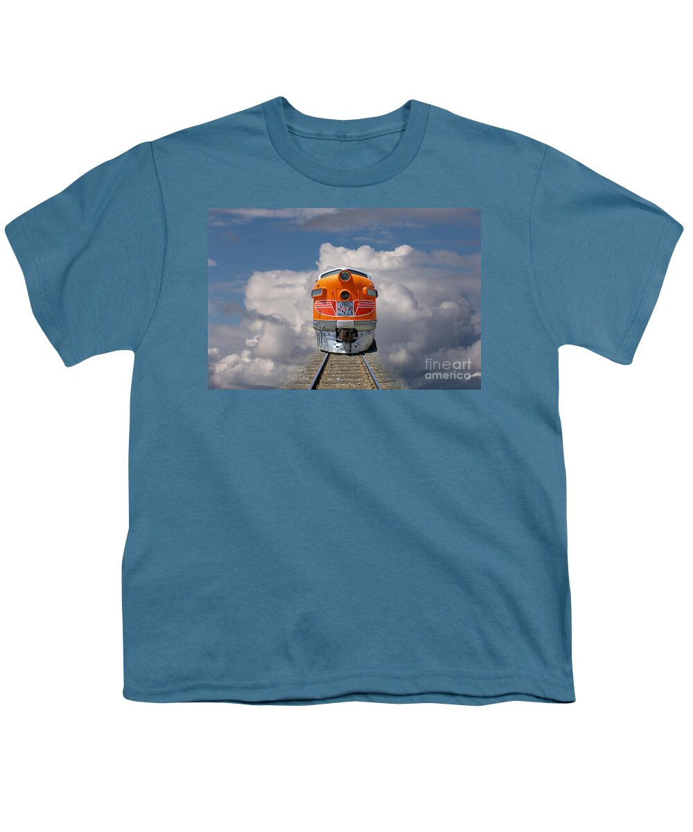 Surreal Youth T-Shirt featuring the photograph Train In Clouds by Ron Sanford
