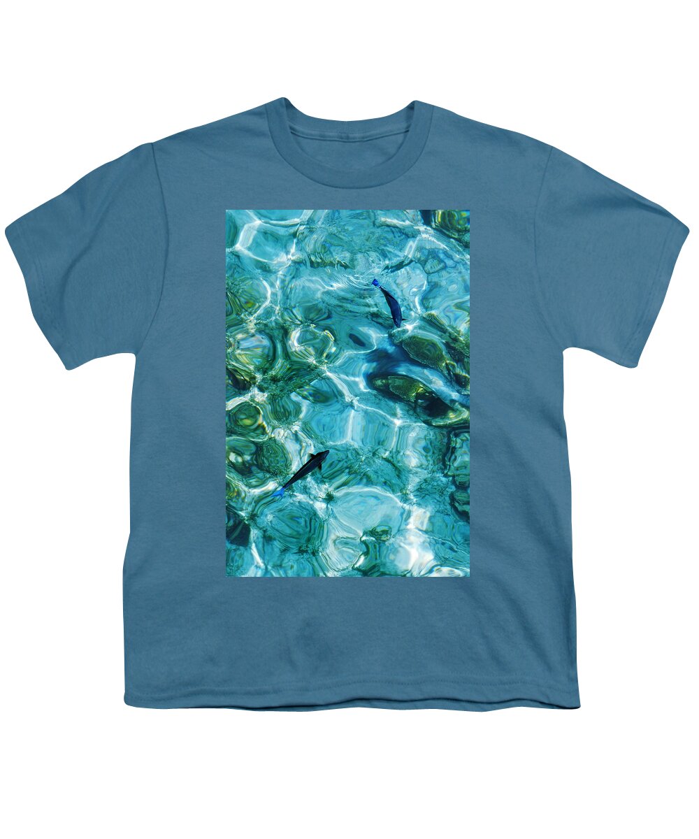 Water Youth T-Shirt featuring the photograph Water Meditation II. Five Elements. Healing with Feng Shui and Color Therapy in Interior Design by Jenny Rainbow