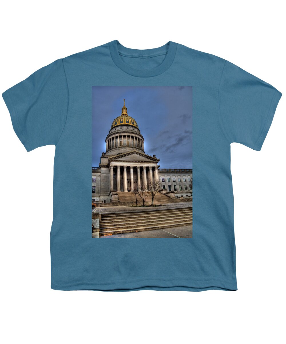 Charleston Youth T-Shirt featuring the photograph WV Capital Building 2 by Jonny D