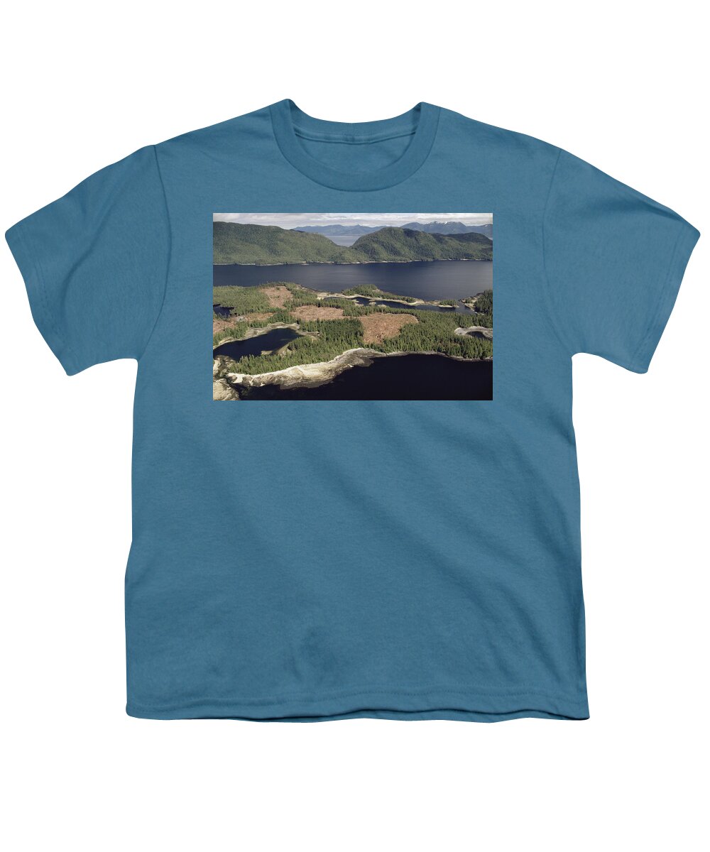 Mp Youth T-Shirt featuring the photograph Aerial View Of Clearcut Temperate by Gerry Ellis