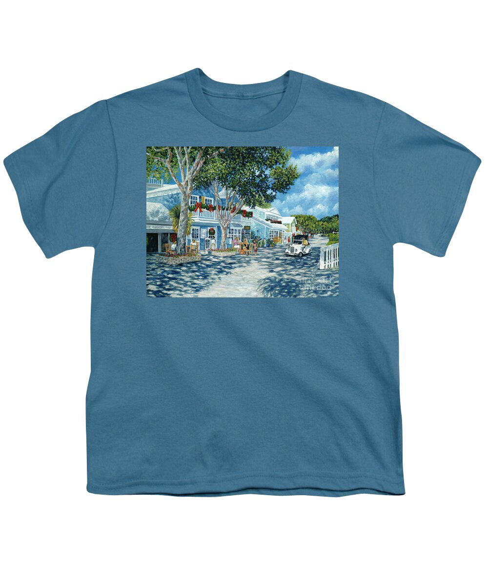 Ocean Reef Club Youth T-Shirt featuring the painting Cafe des Artistes by Danielle Perry